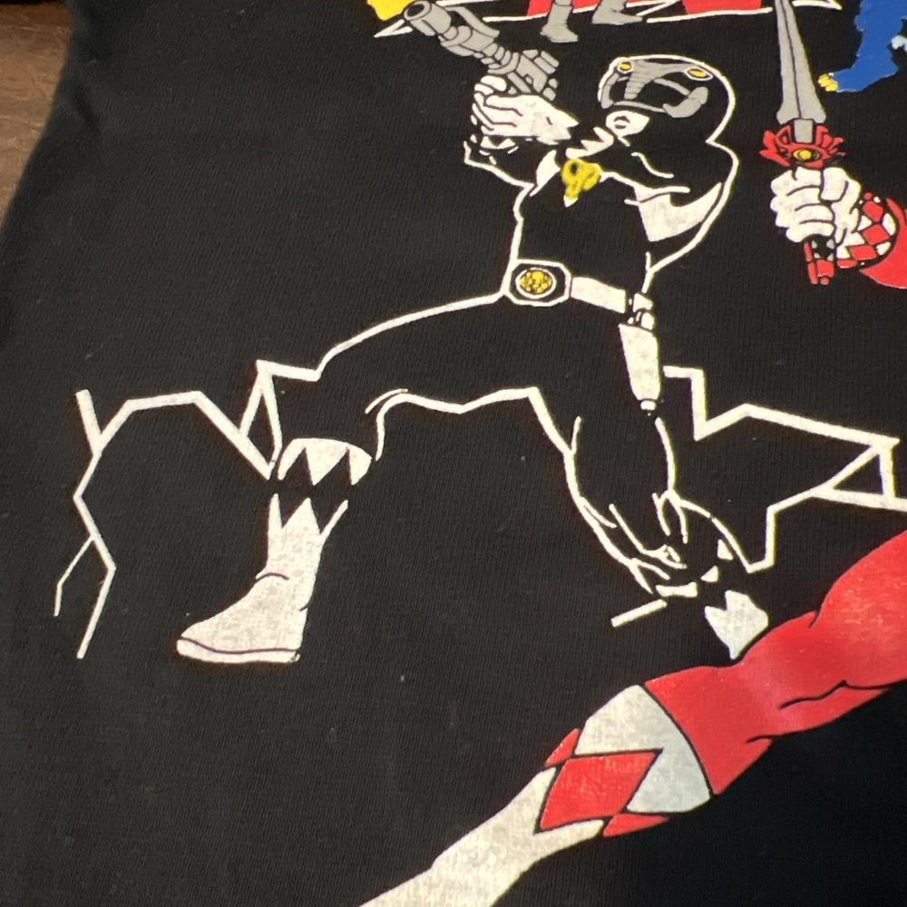 Mighty Morphin Power Rangers Vintage Kids Black T-Shirt M Youth 1990s Monster - Picture 8 of 15